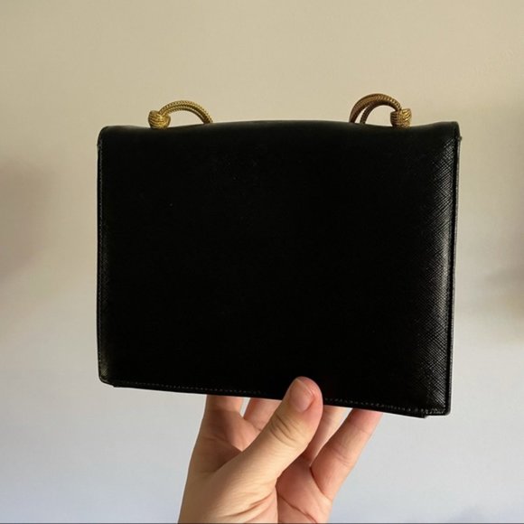 Vintage Black Clutch Gold Chain Detailing - Picture 4 of 16